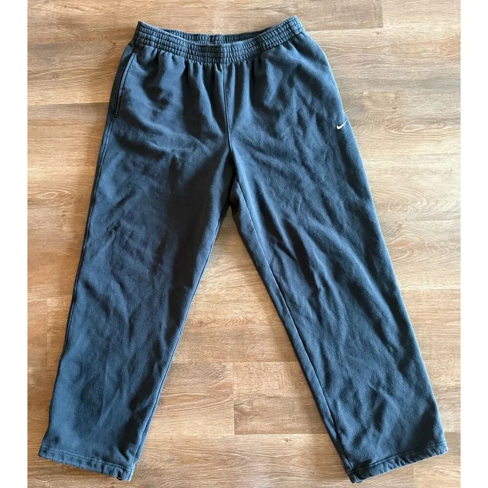 Nike Black Fleece Sweatpants XXL Relaxed Fit Drawstring Joggers